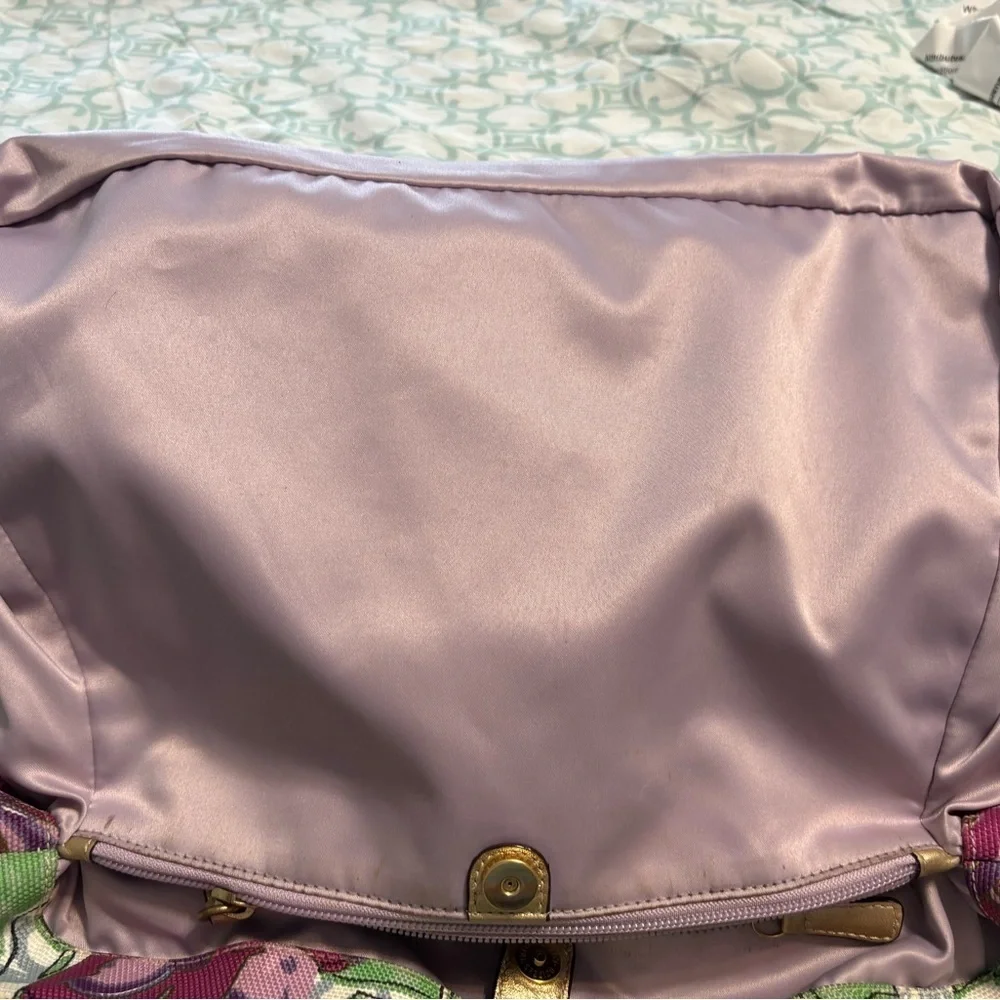 Coach Ashley Floral Satchel Pink Green Gold Y2K Bag